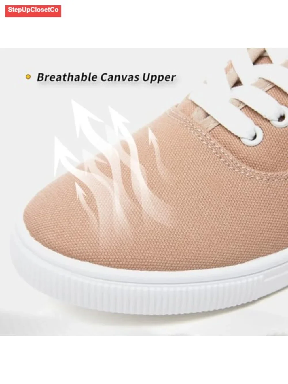 Women's White Canvas Slip-on Sneakers Breathable Flat Shoes